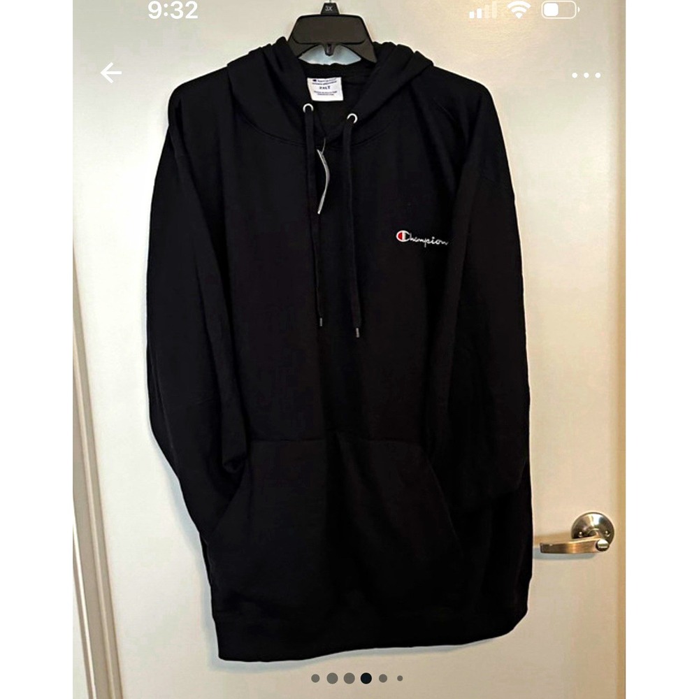 Champion Men's Black Pullover Hoodie 2XLT Big Tall Script Logo NWT
